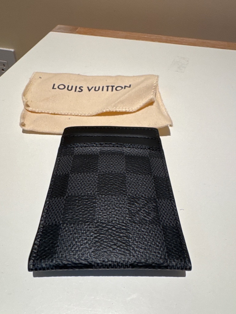 Louis Vuitton Damier Graphite Black/Gray Money Clip Credit Card Holder